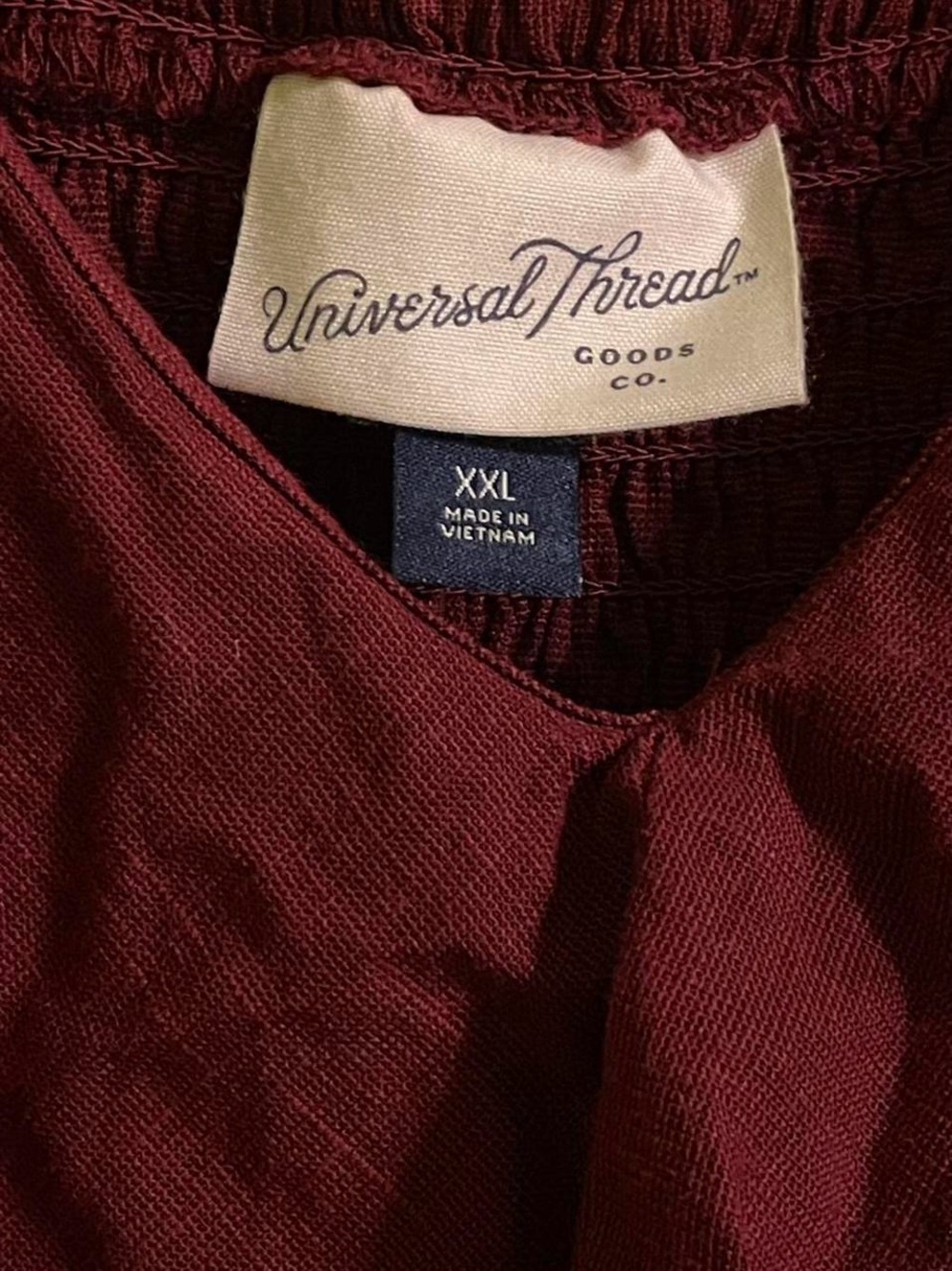 Universal Thread Burgundy Ruffle-Trim Maxi Dress - Picture 2 of 4